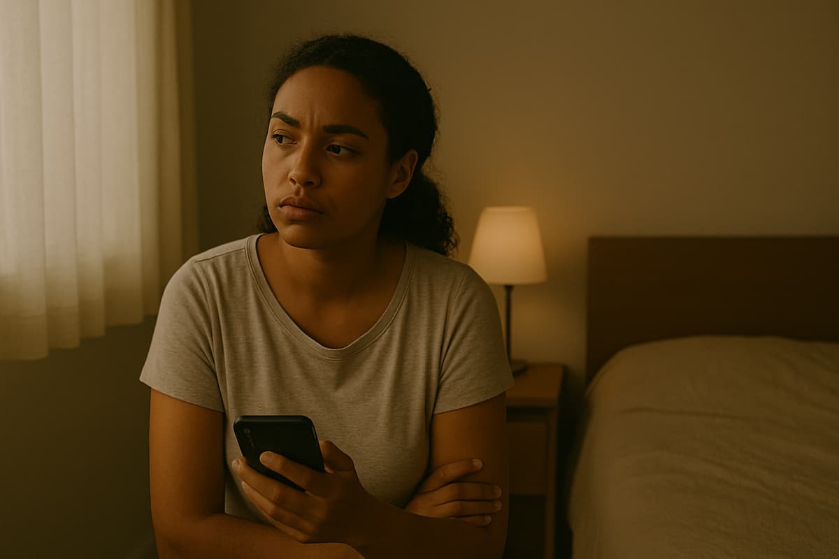 The Guilt Trip You Didn’t Book: How People Use Guilt to Regain Control You wanted a woman sitting by a window, looking away from her phone