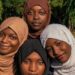Close rage shot of four Muslim northern Nigerian women